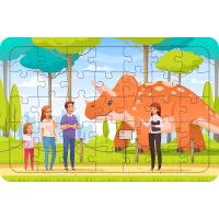 Dinozor Parkı 35 Parça Ahşap Çocuk Puzzle Yapboz