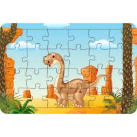 Dinozor Stegosaurus 24 Parça Ahşap Çocuk Puzzle Yapboz