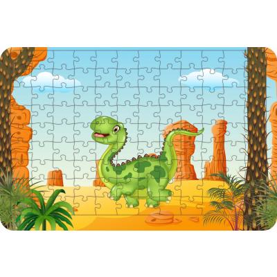 Dinozor Yürüyüşte 108 Parça Ahşap Çocuk Puzzle Yapboz