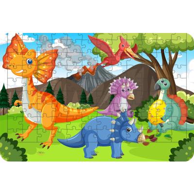 Dinozorlar 108 Parça Ahşap Çocuk Puzzle Yapboz Model 1