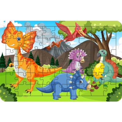 Dinozorlar 54 Parça Ahşap Çocuk Puzzle Yapboz Model 1