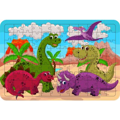 Dinozorlar Model3 108 Parça Ahşap Çocuk Puzzle Yapboz