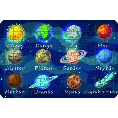 Güneş Sistemi 108 Parça Ahşap Çocuk Puzzle Yapboz Türkçe