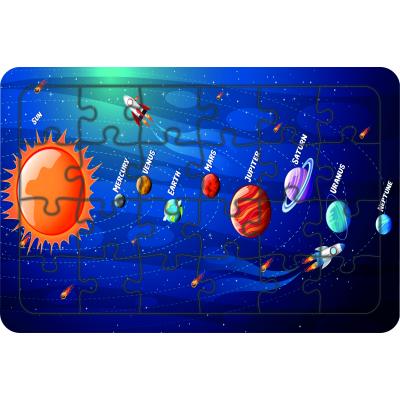 Güneş Sistemi 24 Parça Ahşap Çocuk Puzzle Yapboz Model 3