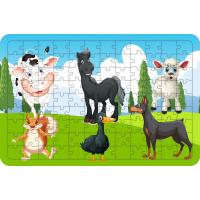 Hayvancıklar 108 Parça Ahşap Çocuk Puzzle Yapboz Model 3