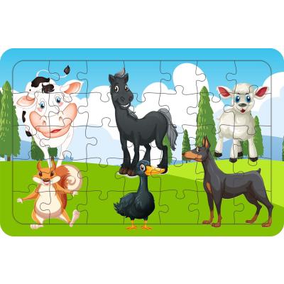 Hayvancıklar 35 Parça Ahşap Çocuk Puzzle Yapboz Model 3