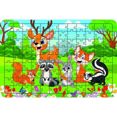 Hayvanlar 108 Parça Ahşap Çocuk Puzzle Yapboz Model 12