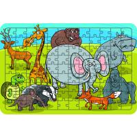 Hayvanlar 108 Parça Ahşap Çocuk Puzzle Yapboz Model 13