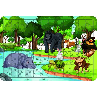 Hayvanlar 108 Parça Ahşap Çocuk Puzzle Yapboz Model 15
