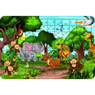 Hayvanlar 108 Parça Ahşap Çocuk Puzzle Yapboz Model 16