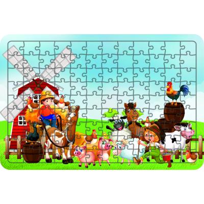 Hayvanlar 108 Parça Ahşap Çocuk Puzzle Yapboz Model 17