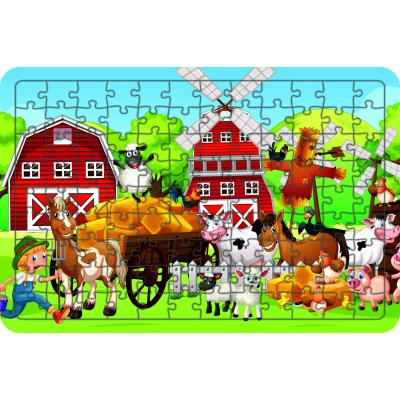 Hayvanlar 108 Parça Ahşap Çocuk Puzzle Yapboz Model 18