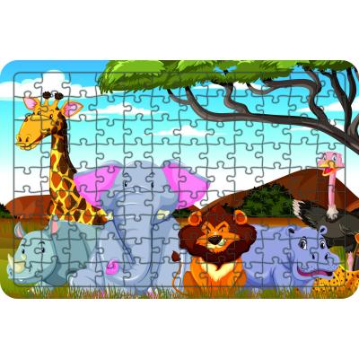 Hayvanlar 108 Parça Ahşap Çocuk Puzzle Yapboz Model 19