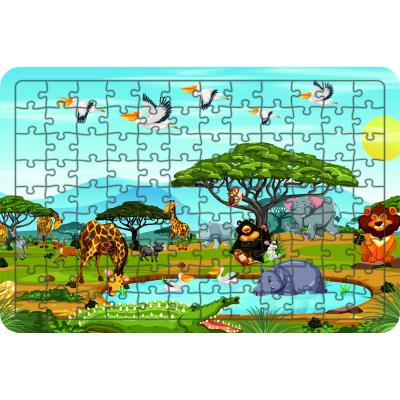 Hayvanlar 108 Parça Ahşap Çocuk Puzzle Yapboz Model 8