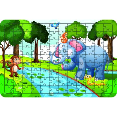 Hayvanlar 108 Parça Ahşap Çocuk Puzzle Yapboz Model 9