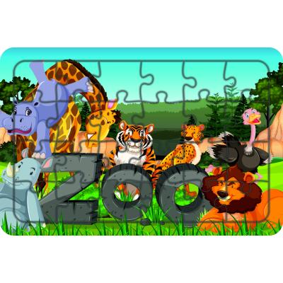 Hayvanlar 24 Parça Ahşap Çocuk Puzzle Yapboz Model 10