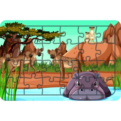 Hayvanlar 24 Parça Ahşap Çocuk Puzzle Yapboz Model 7