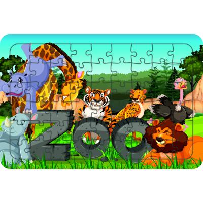 Hayvanlar 54 Parça Ahşap Çocuk Puzzle Yapboz Model 10