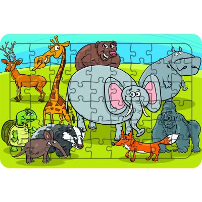 Hayvanlar 54 Parça Ahşap Çocuk Puzzle Yapboz Model 13