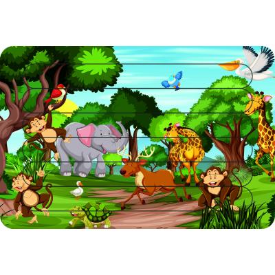 Hayvanlar Çubuk Ahşap Çocuk Puzzle Yapboz 16