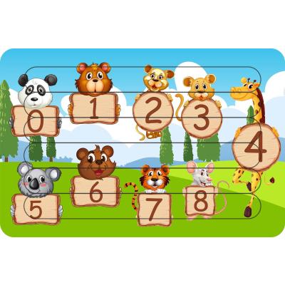 Hayvanlar Ve Sayılar Çubuk Ahşap Çocuk Puzzle Yapboz