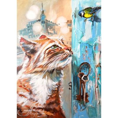 Kedi Ve Kuş 1000 Parça Ahşap Puzzle Yapboz