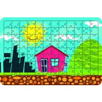 Köy Evi 108 Parça Ahşap Çocuk Puzzle Yapboz
