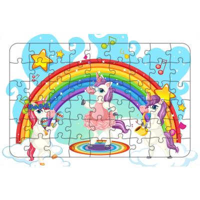 Müzisyen Unicornlar 54 Parça Ahşap Çocuk Puzzle Yapboz