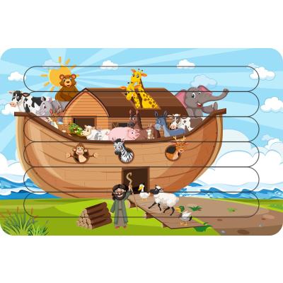 Nuhun Gemisi Çubuk Ahşap Çocuk Puzzle Yapboz Model 2