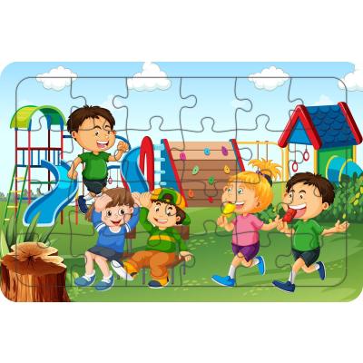 Parktaki Çocuklar 24 Parça Ahşap Çocuk Puzzle Yapboz