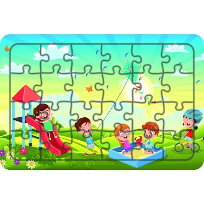 Parktaki Çocuklar 24 Parça Ahşap Çocuk Puzzle Yapboz Model 1