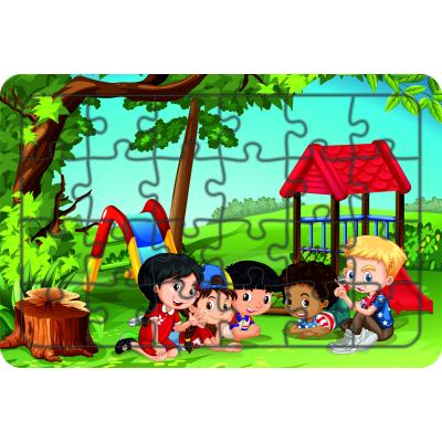Parktaki Çocuklar 24 Parça Ahşap Çocuk Puzzle Yapboz Model 3