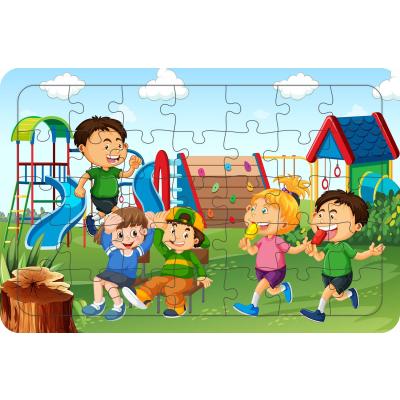 Parktaki Çocuklar 35 Parça Ahşap Çocuk Puzzle Yapboz