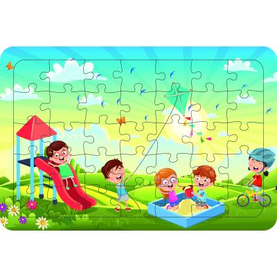 Parktaki Çocuklar 35 Parça Ahşap Çocuk Puzzle Yapboz Model 1