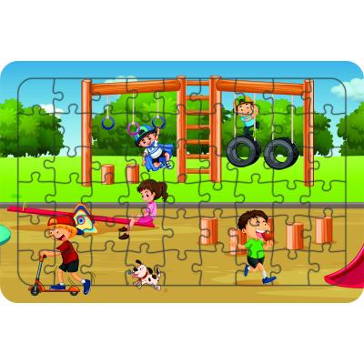 Parktaki Çocuklar 54 Parça Ahşap Çocuk Puzzle Yapboz Model 2