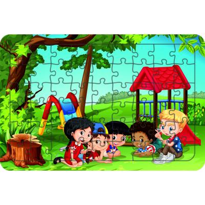 Parktaki Çocuklar 54 Parça Ahşap Çocuk Puzzle Yapboz Model 3