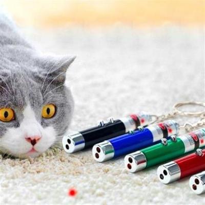 Pet Miyav® 3 Fonksiyonlu Kırmızı Beyaz Işıklı Led Lazer Kedi Köpek Oyuncak Anahtarlık