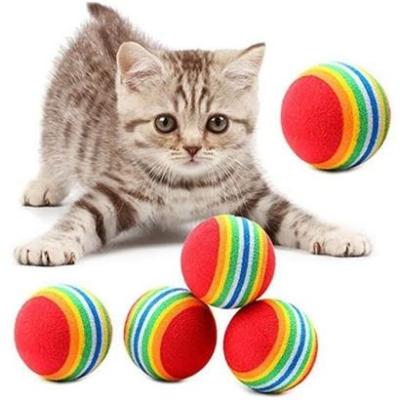 Pet Miyav® 3Lü Gökkuşağı Sünger Kedi Köpek Çiğneme Oyun Topu 4,2 Cm