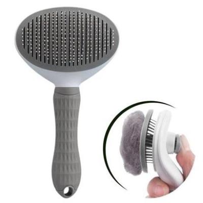 Pet Miyav® Kedi Köpek Tüy Toplayıcı Kendini Temizleyebilen Ergonomik Rahat Evcil Hayvan Tarağı Gri