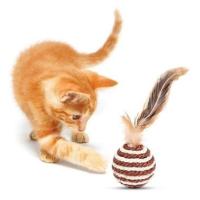 Pet Miyav® Renkli Hasır Tüylü Oyun Topu (Catnipli) İlgi Çekici Eğlenceli  Eğitici Evcil Hayvan Oyun
