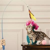 Pet Miyav® Teleskopik Tüylü Ve Çanlı Boyu Ayarlanabilir Elastik Eğlenceli Peluş Kedi Oyun Oltası