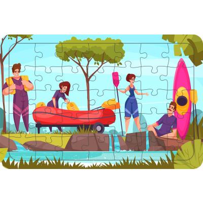 Rafting Zamanı 35 Parça Ahşap Çocuk Puzzle Yapboz