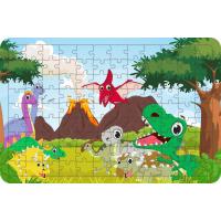 Sevimli Dinozorlar 108 Parça Ahşap Çocuk Puzzle Yapboz Model 2