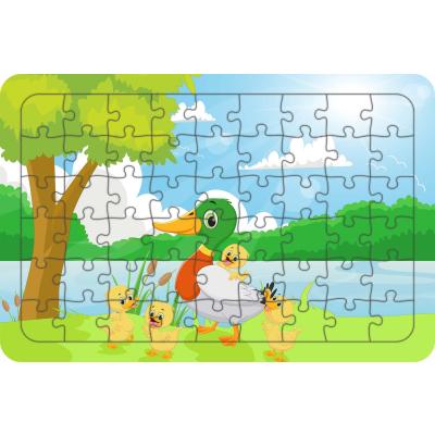 Sevimli Ördekler 54 Parça Ahşap Çocuk Puzzle Yapboz