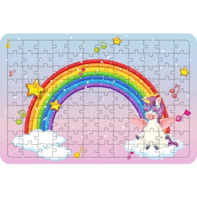 Sevimli Unicorn 108 Parça Ahşap Çocuk Puzzle Yapboz Model 5