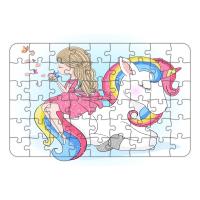 Sevimli Unicorn 54 Parça Ahşap Çocuk Puzzle Yapboz Model 2