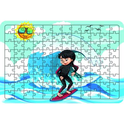 Sörfcü Kız 108 Parça Ahşap Çocuk Puzzle Yapboz