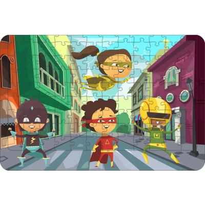 Süper Kahramanlar 108 Parça Ahşap Çocuk Puzzle Yapboz Model 2