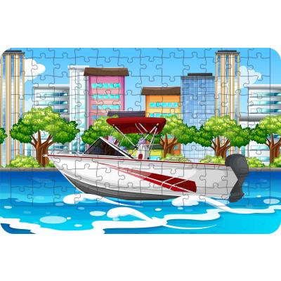Sürat Teknesi 108 Parça Ahşap Çocuk Puzzle Yapboz Model 2