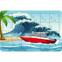 Sürat Teknesi 24 Parça Ahşap Çocuk Puzzle Yapboz Model 1